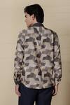 Shop_Lacquer Embassy_Green Rayon Camouflage Print Full Sleeve Shirt _at_Aza_Fashions