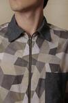 Lacquer Embassy_Green Rayon Camouflage Print Full Sleeve Shirt _at_Aza_Fashions