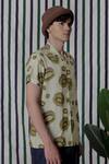 Buy_Lacquer Embassy_Green Rayon Kiwi Print Half-sleeve Shirt _Online_at_Aza_Fashions