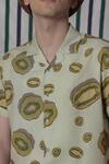 Shop_Lacquer Embassy_Green Rayon Kiwi Print Half-sleeve Shirt _Online_at_Aza_Fashions