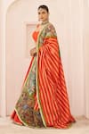Buy_Aamra By Lavanya_Orange , Chanderi Embroidery V-neck Hand Lehenga Set 