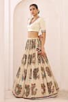 Shop_Aamra By Lavanya_Ivory , Chanderi Embroidery, Pom-poms, Tassels Maroon Hand Lehenga Set _Online_at_Aza_Fashions