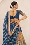 Buy_Aamra By Lavanya_Blue Silk Embroidery, Zari Round Neck Hand Lehenga Set _Online_at_Aza_Fashions