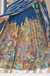 Aamra By Lavanya_Blue Silk Embroidery, Zari Round Neck Hand Lehenga Set _at_Aza_Fashions