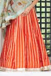 Aamra By Lavanya_Orange , Chanderi Embroidery Round Neck Designer Lehenga Set _at_Aza_Fashions