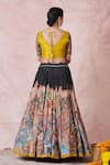 Buy_Aamra By Lavanya_Multi Color Silk Sequins, Embroidery Round Neck Hand Lehenga Set _Online_at_Aza_Fashions