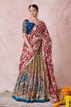 Buy_Aamra By Lavanya_Olive Green Silk Embroidery Round Neck Olive-green Hand Lehenga Set _at_Aza_Fashions