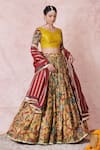 Buy_Aamra By Lavanya_Multi Color , , Designer Jaggery Yellow Lehenga Set _at_Aza_Fashions
