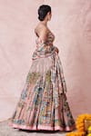 Aamra By Lavanya_Pink Silk Embroidery Round Neck Sandrose-pink Hand Lehenga Set _at_Aza_Fashions