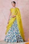 Aamra By Lavanya_Ivory Silk Embroidery Round Neck Hand Lehenga Set _Online_at_Aza_Fashions