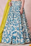 Shop_Aamra By Lavanya_Ivory Silk Embroidery Round Neck Hand Lehenga Set _Online_at_Aza_Fashions