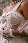 Buy_Lasha_Pink Silk, Tissue, Net Pearls, Sequins, Beads Designer Corset And Trouser Set _Online_at_Aza_Fashions