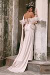 Shop_Lasha_Pink Silk, Tissue, Net Pearls, Sequins, Beads Designer Corset And Trouser Set _at_Aza_Fashions