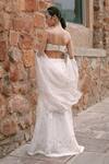 Lasha_Ivory Silk Organza, Net Sequins, Beads Square Designer Lehenga Set With Cape _Online_at_Aza_Fashions