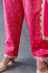 Buy_Shachi Sood_Yellow Silk, Organza Embroidery V-neck Designer Rang Baugh Kurta Set _Online_at_Aza_Fashions