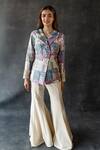 Buy_Shachi Sood_Multi Color Chanderi, Silk Designer Chandani Jacket Kurta And Sharara Set _at_Aza_Fashions