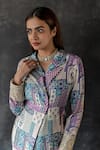 Shop_Shachi Sood_Multi Color Chanderi, Silk Designer Chandani Jacket Kurta And Sharara Set _Online_at_Aza_Fashions