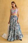Buy_Shachi Sood_White Silk, Organza Embroidery Square Neck Twilight Taar Floral Lehenga Set _at_Aza_Fashions