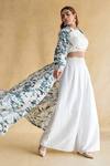 Buy_Shachi Sood_White Silk Round Neck, Collared Dupion Dune Rani Jacket Set _Online_at_Aza_Fashions