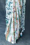 Buy_Shachi Sood_White Silk Beads Round Neck Designer Sanjh Sutra Saree Set 