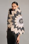 Siddartha Tytler_Black 3d Mandala Cape _Online_at_Aza_Fashions