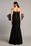 Shop_Siddartha Tytler_Black Net, Organza Bows Sweetheart Neck Detailed Corset _at_Aza_Fashions