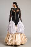 Shop_Siddartha Tytler_Black Net Lace Quilted Corset _at_Aza_Fashions