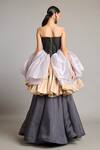 Shop_Siddartha Tytler_Black Organza Sweetheart Neck Steel Bauble Corset _at_Aza_Fashions