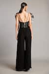 Shop_Siddartha Tytler_Black Silk Ruffles High Neck Corset _at_Aza_Fashions