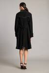 Shop_Siddartha Tytler_Black Microfiber V-neck Anti-fit Dress _at_Aza_Fashions