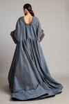 Shop_Siddartha Tytler_Gray Silk Open Neck Slate Raw Opera Jacket _at_Aza_Fashions