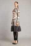 Siddartha Tytler_Black Net Embroidery High Neck Metallic Mandala Applique Jacket _Online_at_Aza_Fashions
