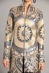 Buy_Siddartha Tytler_Black Net Embroidery High Neck Metallic Mandala Applique Jacket 