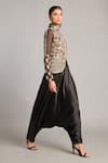 Siddartha Tytler_Black Organza Zari High Neck Embroidered Jacket _Online_at_Aza_Fashions