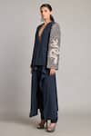 Siddartha Tytler_Black Zari Mandala Cape Jacket _Online_at_Aza_Fashions