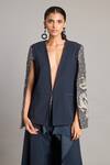 Buy_Siddartha Tytler_Black Zari Mandala Cape Jacket _Online_at_Aza_Fashions