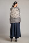 Shop_Siddartha Tytler_Black Zari Mandala Cape Jacket _at_Aza_Fashions