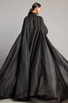Shop_Siddartha Tytler_Black Organza Open Neck Opera Jacket _at_Aza_Fashions