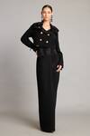Buy_Siddartha Tytler_Black Microfiber Cropped Trench Coat _at_Aza_Fashions