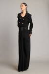 Buy_Siddartha Tytler_Black Microfiber Cropped Trench Coat _Online_at_Aza_Fashions