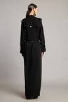 Shop_Siddartha Tytler_Black Microfiber Cropped Trench Coat _at_Aza_Fashions