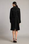 Shop_Siddartha Tytler_Black Microfiber Crystal Embellished Trench Coat _at_Aza_Fashions