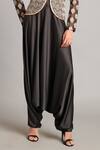 Buy_Siddartha Tytler_Black Satin Zouave Flared Pant _Online_at_Aza_Fashions