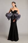 Buy_Siddartha Tytler_Black Microfiber Fishtail Skirt _Online_at_Aza_Fashions