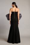 Shop_Siddartha Tytler_Black Microfiber Fishtail Skirt _at_Aza_Fashions