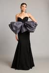 Buy_Siddartha Tytler_Black Microfiber Fishtail Skirt _at_Aza_Fashions
