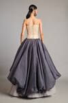 Shop_Siddartha Tytler_Gray Organza Charcoal Bauble High-low Skirt _at_Aza_Fashions
