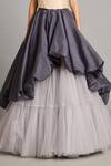 Shop_Siddartha Tytler_Gray Tulle Steel Grey Skirt _Online_at_Aza_Fashions