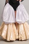 Buy_Siddartha Tytler_Gold Microfiber Steel Bauble Skirt _Online_at_Aza_Fashions