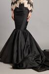 Siddartha Tytler_Black Taffeta Organza Fishtail Skirt _Online_at_Aza_Fashions